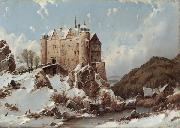 Karl Julius von Leypold Burgberg im Schnee oil on canvas